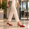 Avery Burgundy Slingback Heels